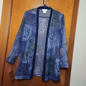 Sheer open top dressy blue